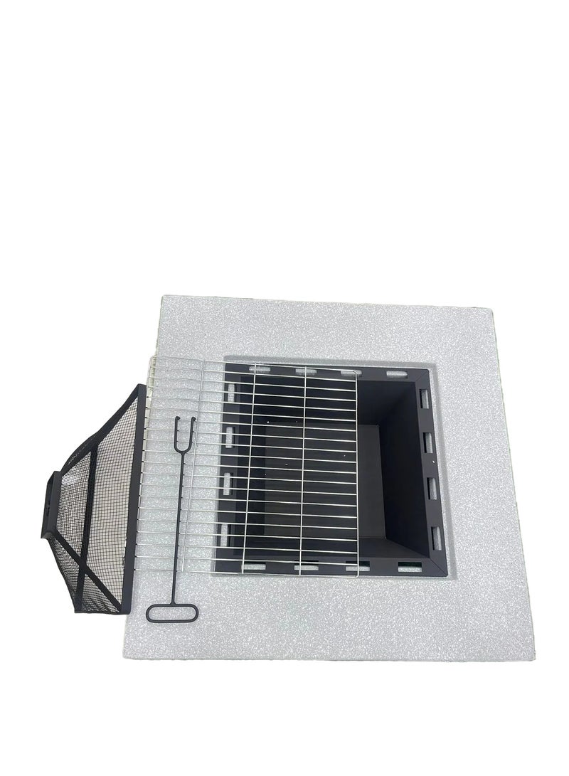 البوادي موقد نار خارجي محمول، شواية، موقد حديقة، شكل مربع - Image 3